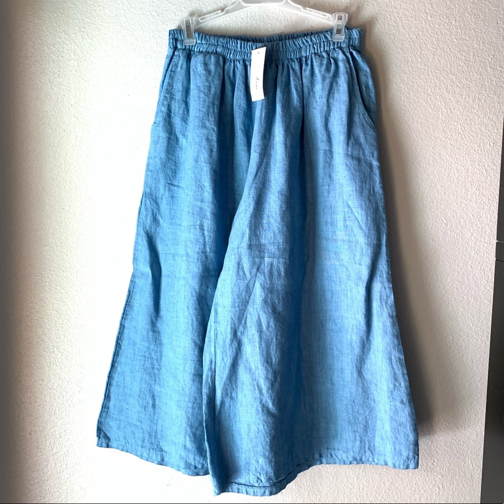 Linen Culottes made in Italy.